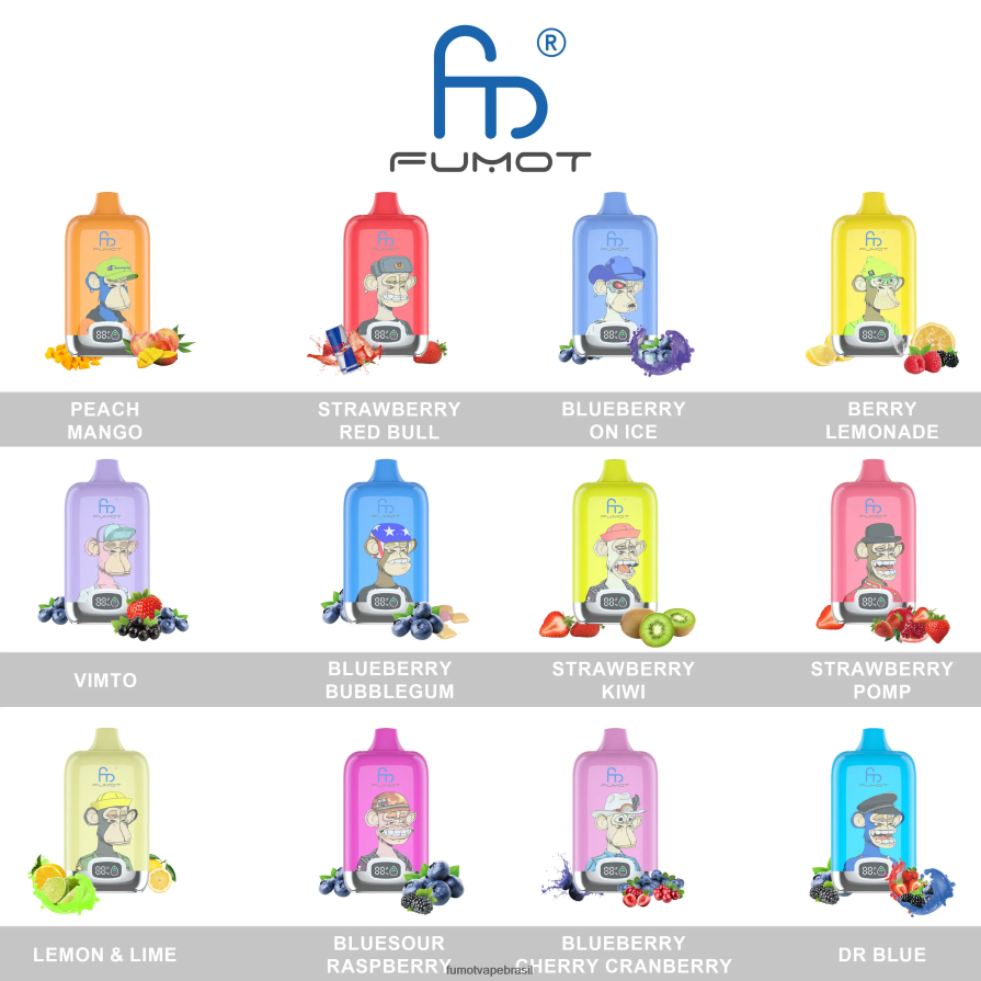 Fumot Store | gelo exuberante R2X2R6136 12.000 cápsulas de vapor descartáveis ​​de 20ml - (1 peça) Fumot Digital Box