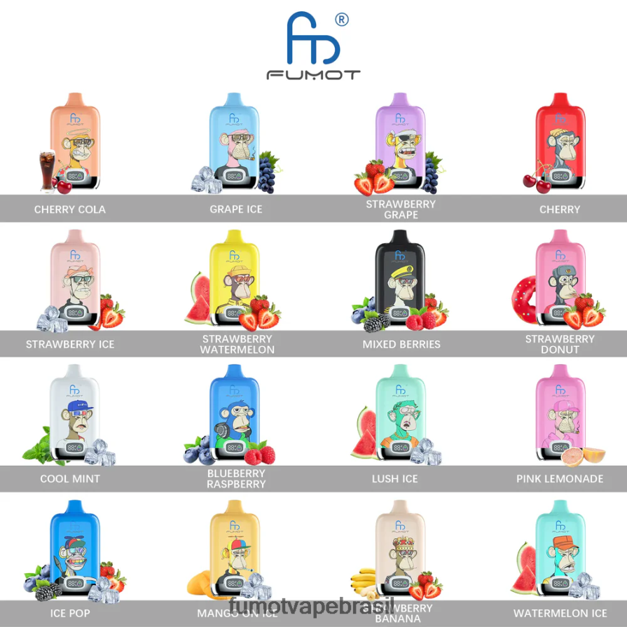 Fumot Vape | gelo de banana R2X2R6112 12.000 cápsulas de vapor descartáveis ​​- 20ml (1 peça) Fumot Digital Box