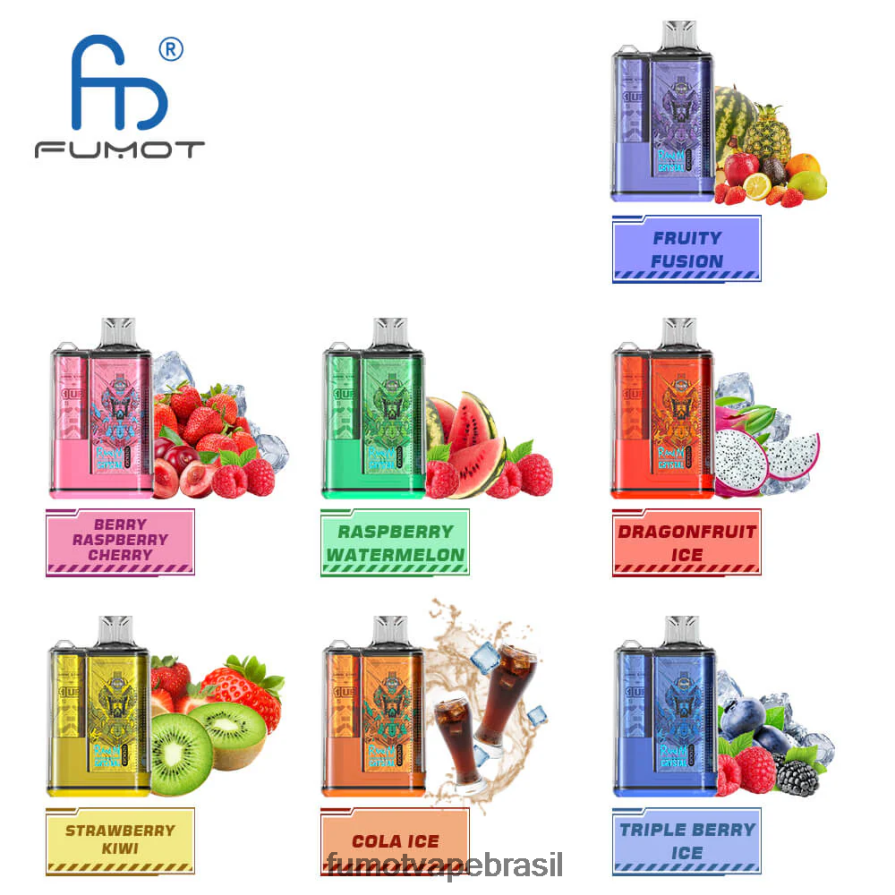 Fumot Flavors | gelo de uva R2X2R6268 1 peça - 12000 caixa vape descartável 20ml Fumot Crystal