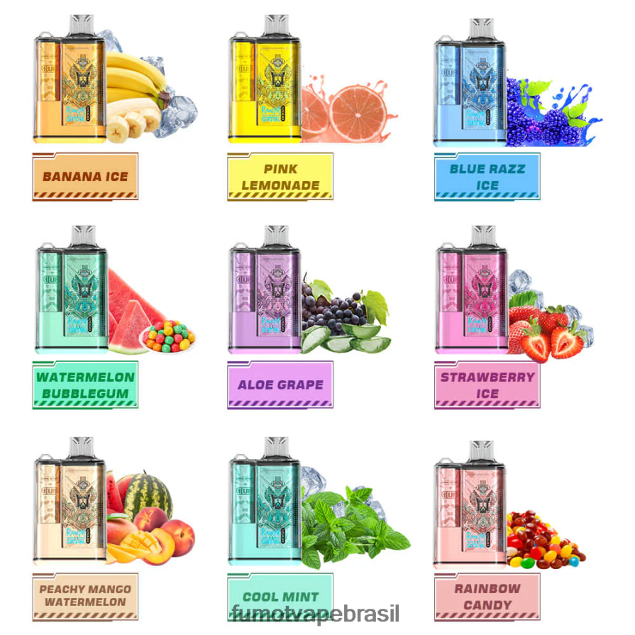 Fumot Flavors | gelo de uva R2X2R6268 1 peça - 12000 caixa vape descartável 20ml Fumot Crystal