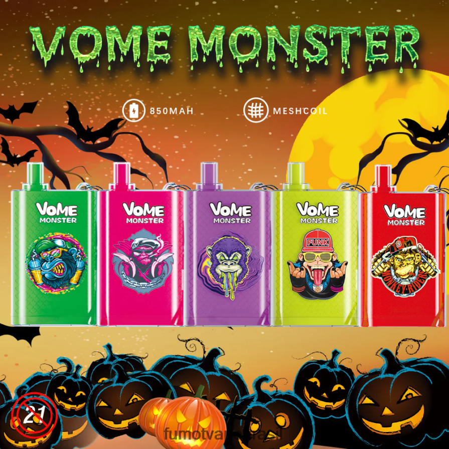 Fumot Disposable Vape | kiwi maracujá goiaba R2X2R6430 10.000 dispositivos vape pod descartáveis ​​- 20ml (1 peça) Fumot Vome Monster