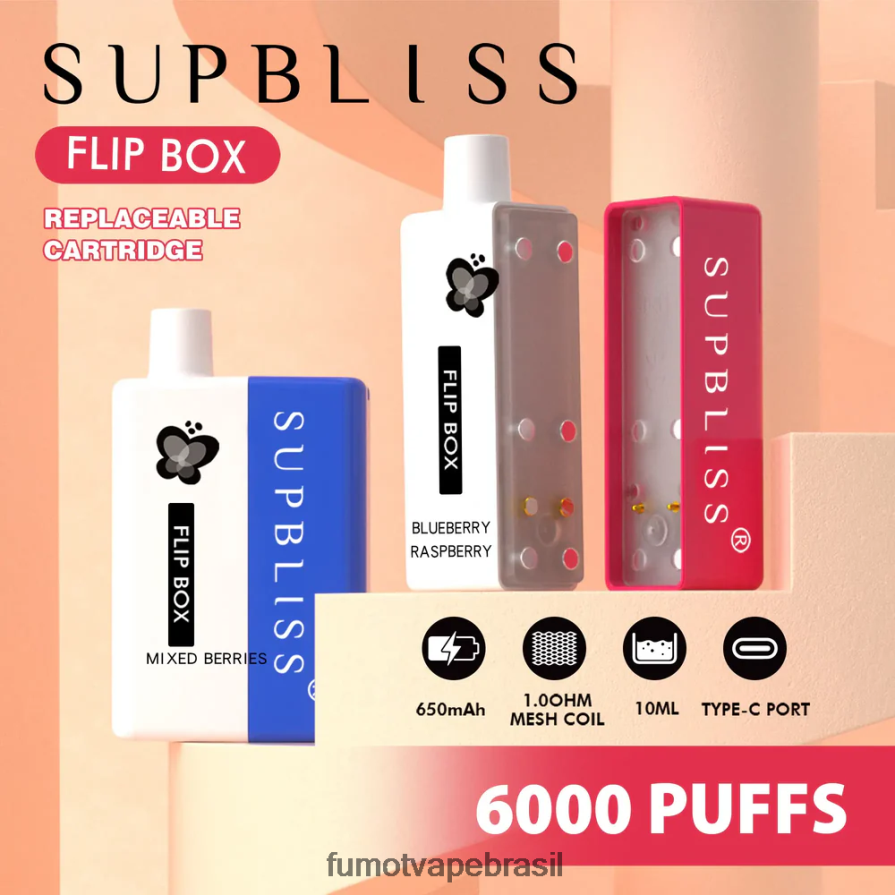 Fumot Store | toranja R2X2R6336 caixa 6000 kit vape substituível - 10ml (1 peça) Fumot Supbliss Flip