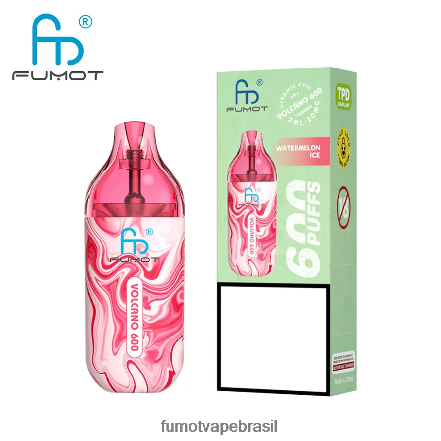 Fumot Disposable Vape | limão R2X2R6290 Vape descartável compatível com 600 tpd - 2ml (conjunto de 3 peças) Fumot Volcano
