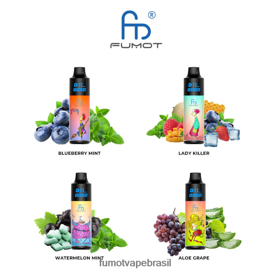 Fumot Vape Price | uva aloe R2X2R6413 Caneta vape descartável 8000 - 16ml (1 peça) Fumot DTL