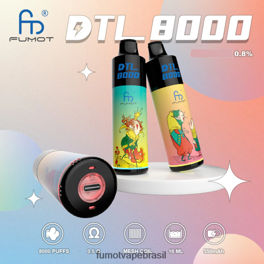 Fumot Vape Price | uva aloe R2X2R6413 Caneta vape descartável 8000 - 16ml (1 peça) Fumot DTL