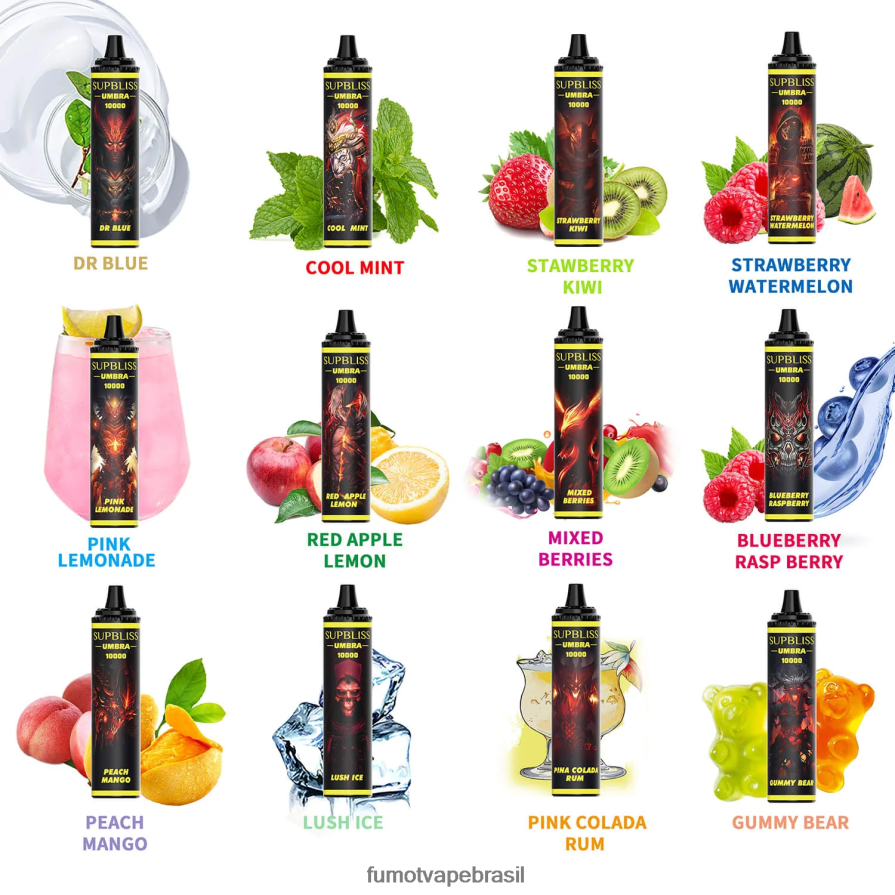 Fumot Store | menta refrescante R2X2R6476 Caneta vape descartável 10000 (1 peça) - 20ml Fumot Supbliss Umbra