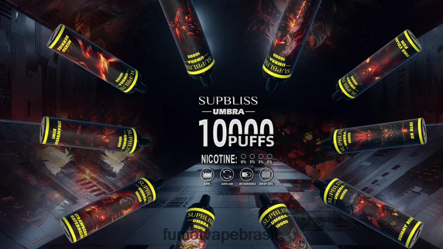 Fumot Vape Price | kiwi morango R2X2R6483 Caneta vape descartável 10000 (1 peça) - 20ml Fumot Supbliss Umbra