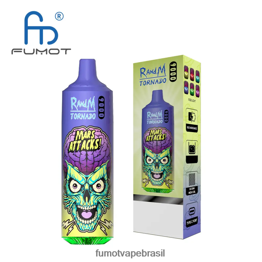 Fumot Disposable Vape | mirtilo cereja cranberry R2X2R630 Caneta vape descartável 18ml 9000 (1 peça) Fumot Tornado