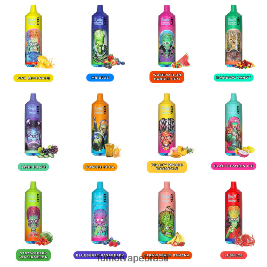 Fumot Disposable Vape | mirtilo cereja cranberry R2X2R630 Caneta vape descartável 18ml 9000 (1 peça) Fumot Tornado