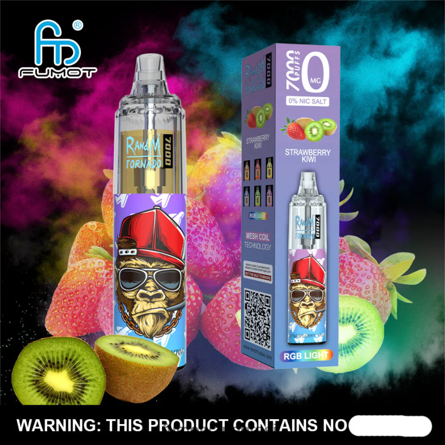 Fumot Disposable Vape | uva morango R2X2R6540 Caneta vape descartável 7000 0% - 14ml (1 peça) Fumot Tornado