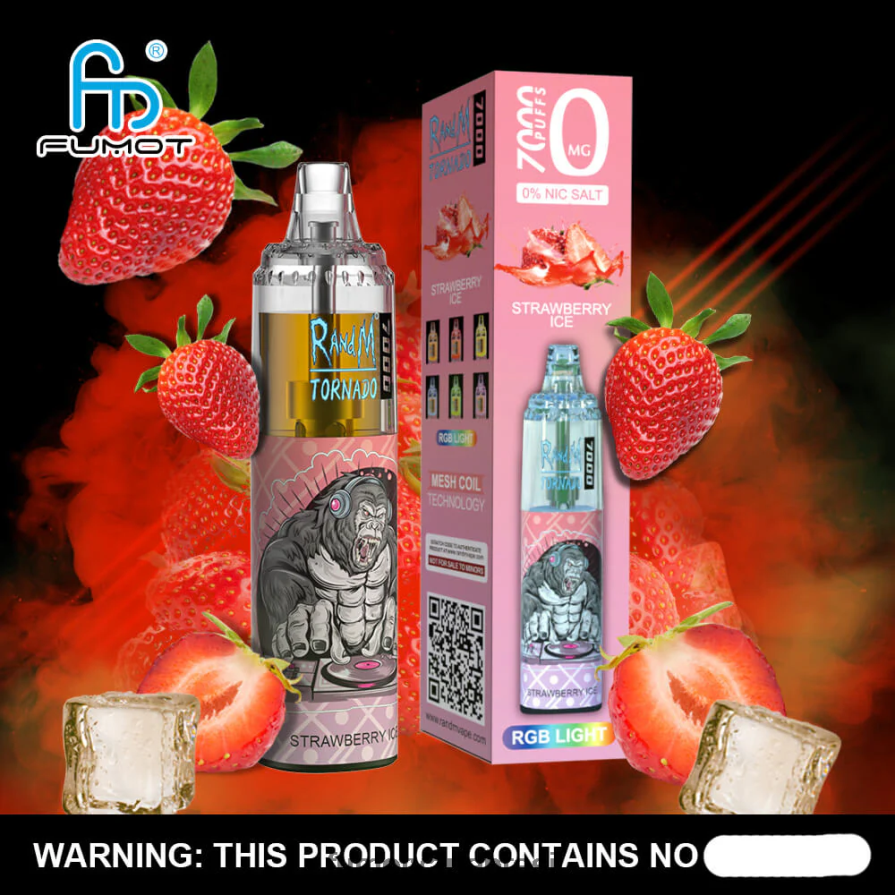Fumot Disposable Vape | uva morango R2X2R6540 Caneta vape descartável 7000 0% - 14ml (1 peça) Fumot Tornado